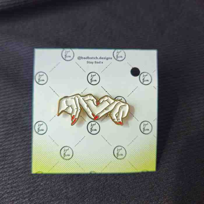 Heart Fingers Enamel Pin